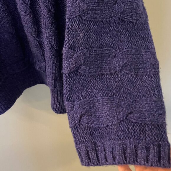 🙂French Connection Womens Cable Knit Turtleneck Sweater Cobalt Blue Size Small - Picture 4 of 8